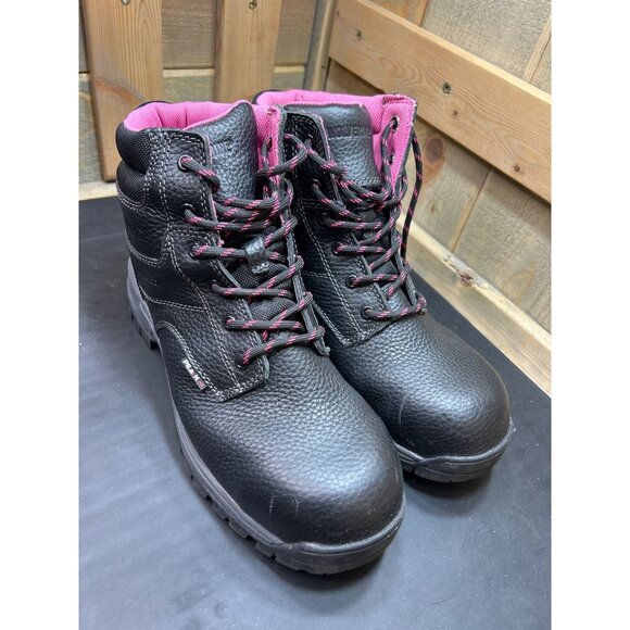 Wolverine Womens Size 9 Safety Toe Work Boots Black Leather ASTM F2413-18 - Picture 2 of 10